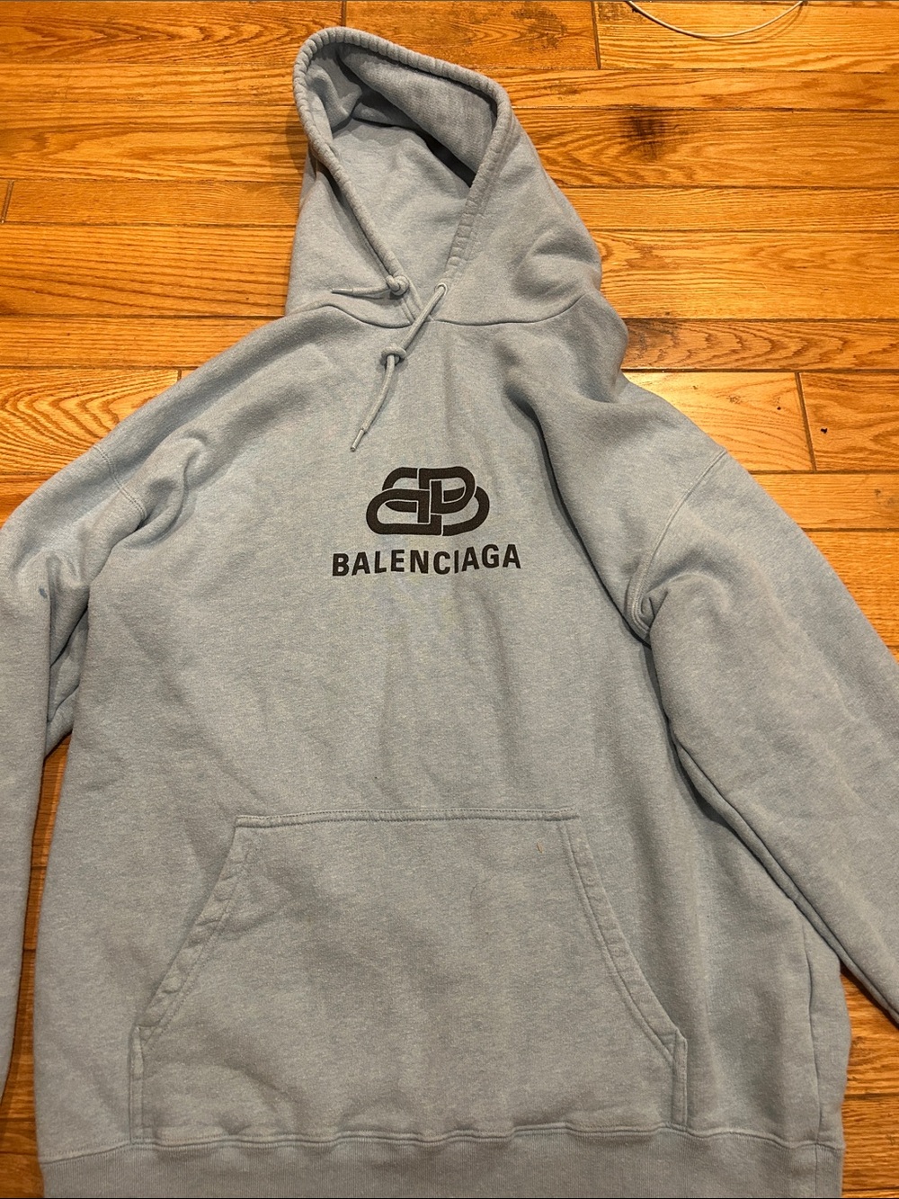 Balenciaga Light blue Logo Pullover Hoodie